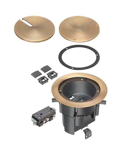 Arlington FLBR5420AB Floor Box Kit with Recessed Wiring Device (Antique Bronze)