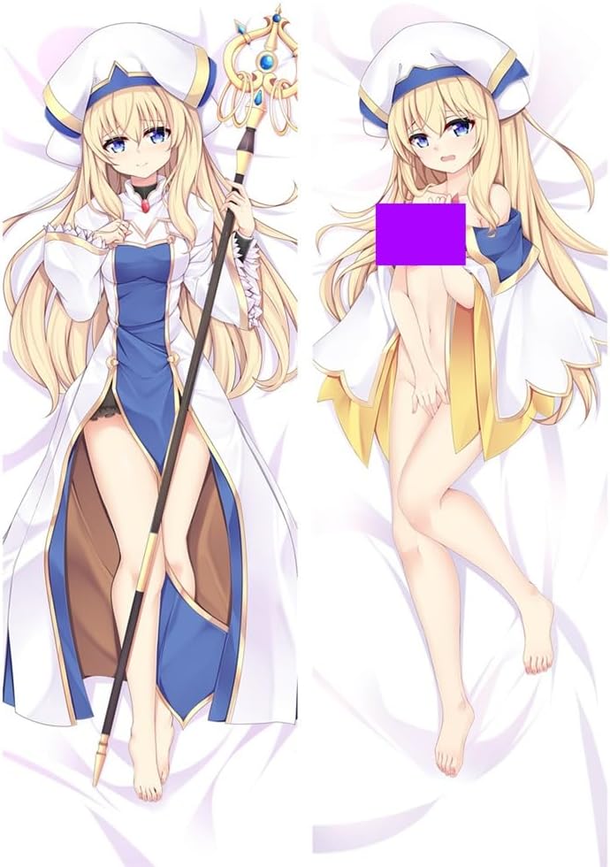 Goblin Slayer Anime Body Pillow Case Cover Hugging Pillow Pillowcase Stuffed Double-Sided Printed 59 x 20 Inch Dakimakura Peach SkinPriestess-B