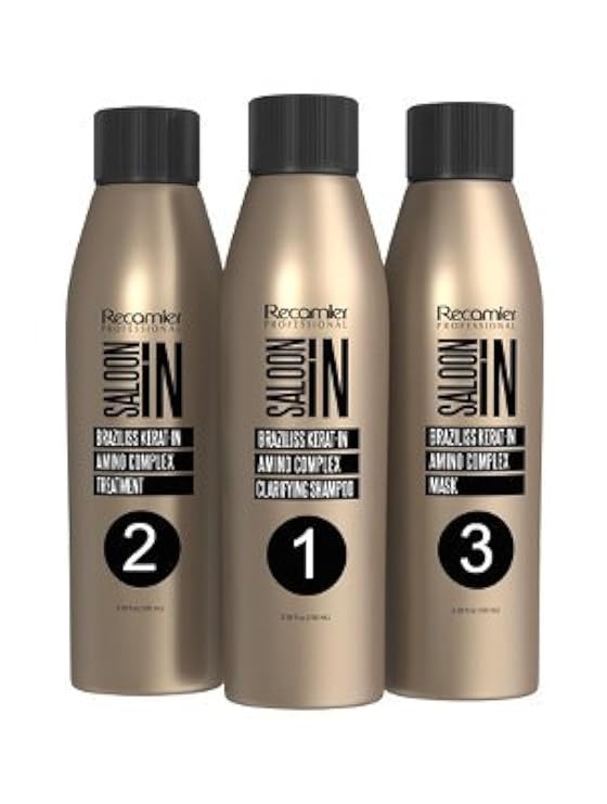 Keratin Braziliss Salon In Recamier Professional Treatment Professional No Formol, No Frizz, No Damage the Hair 3.4ounces (100 mililiter) x 3