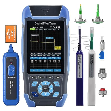 Mini-Pro 1310/1550nm SM OTDR Mulit-Function Tester Built in OPM/OLS / RJ45 Test/VFL Test Rang 5m-60Km Dynamic Range 24dB/22dB Connector APC (YD-3000-APC)