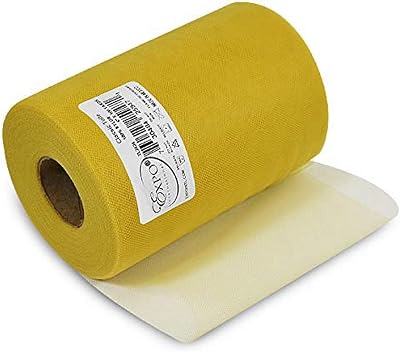 Expo International Premium Matte Tulle, RollSpool of 6 Inch x 100 Yards Lightweight, Versatile, Washable, Easy-to-Use, Gold