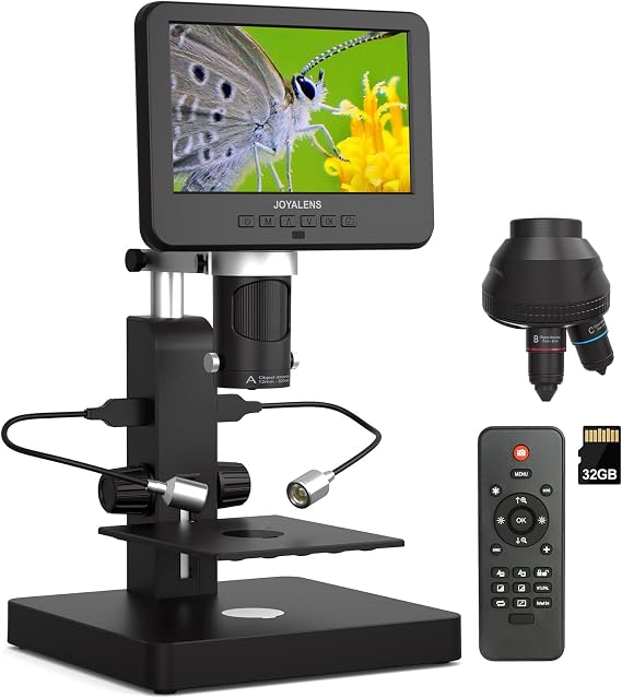 JL246PS 3 Lens 4000X HDMI Digital Microscope with 7'' IPS Screen