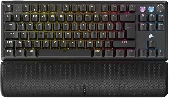 CORSAIR K70 PRO TKL Yüksek Performanslı Hall Etkisi Sensörlü Programlanabilir Oyuncu Klavyesi MGX Switch - Siyah (CH-911911G-TR)