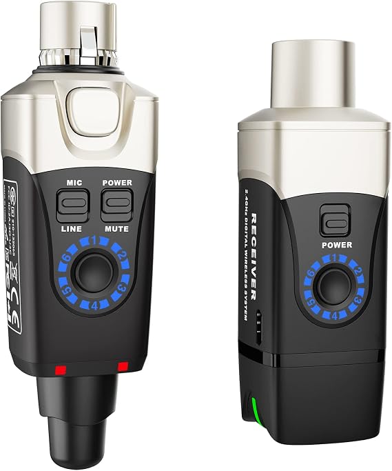 Xvive U3 Wireless Microphone System with 2.4GHz XLR Transmitter and Receiver for Dynamic Microphone, Audio Mixer and PA System