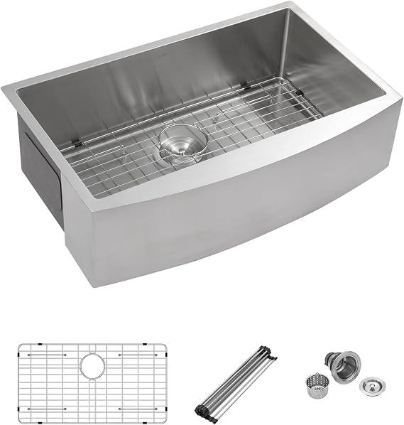 Mocoloo 30 Stainless Farmhouse Sink - 30x21 Inch Apron Front Farm Kitchen Sink Stainless Steel Single Bowl 16 Gauge Deep Handmade Basin