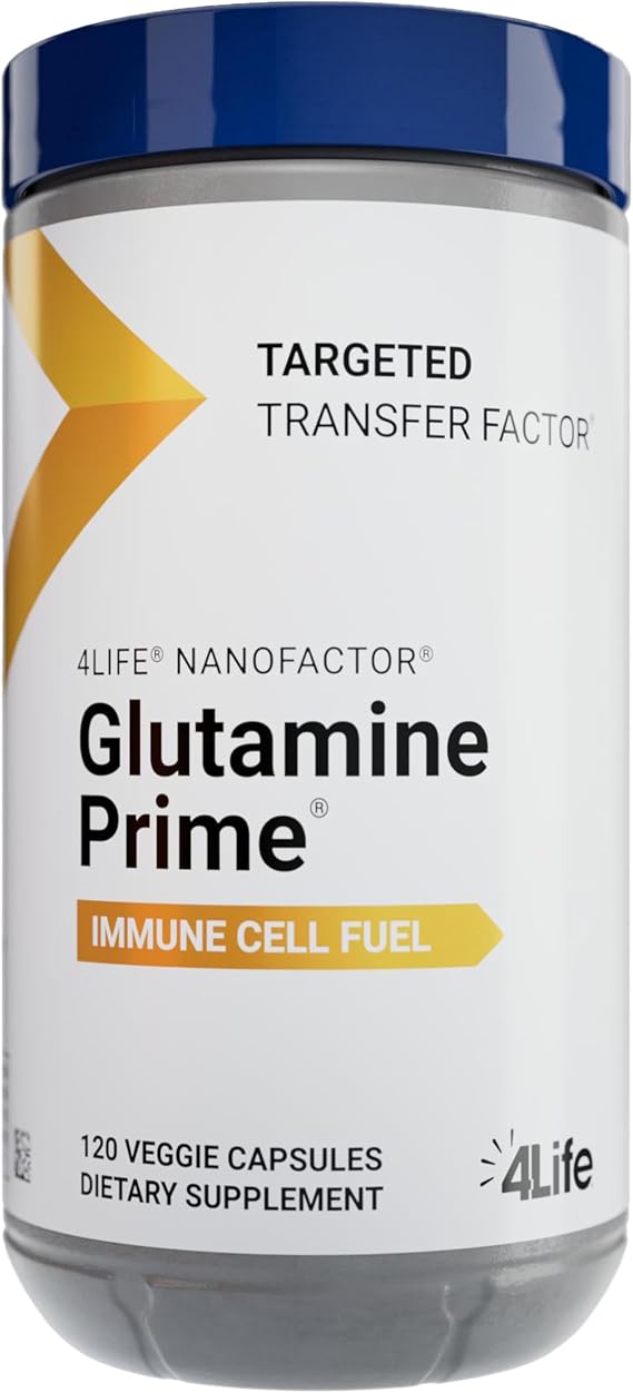 4Life Targeted Transfer Factor - Glutamine Prime - Immune Supplement with L Glutamine, NanoFactor Colostrum, Amino Acids, for Immune Cell Energy - 120 Veggie Capsules