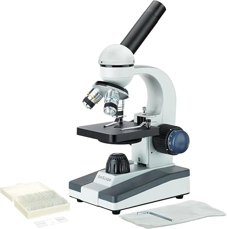 AmScope M150C-PS25 Series Portable Monocular Compound Microscope - 1000X