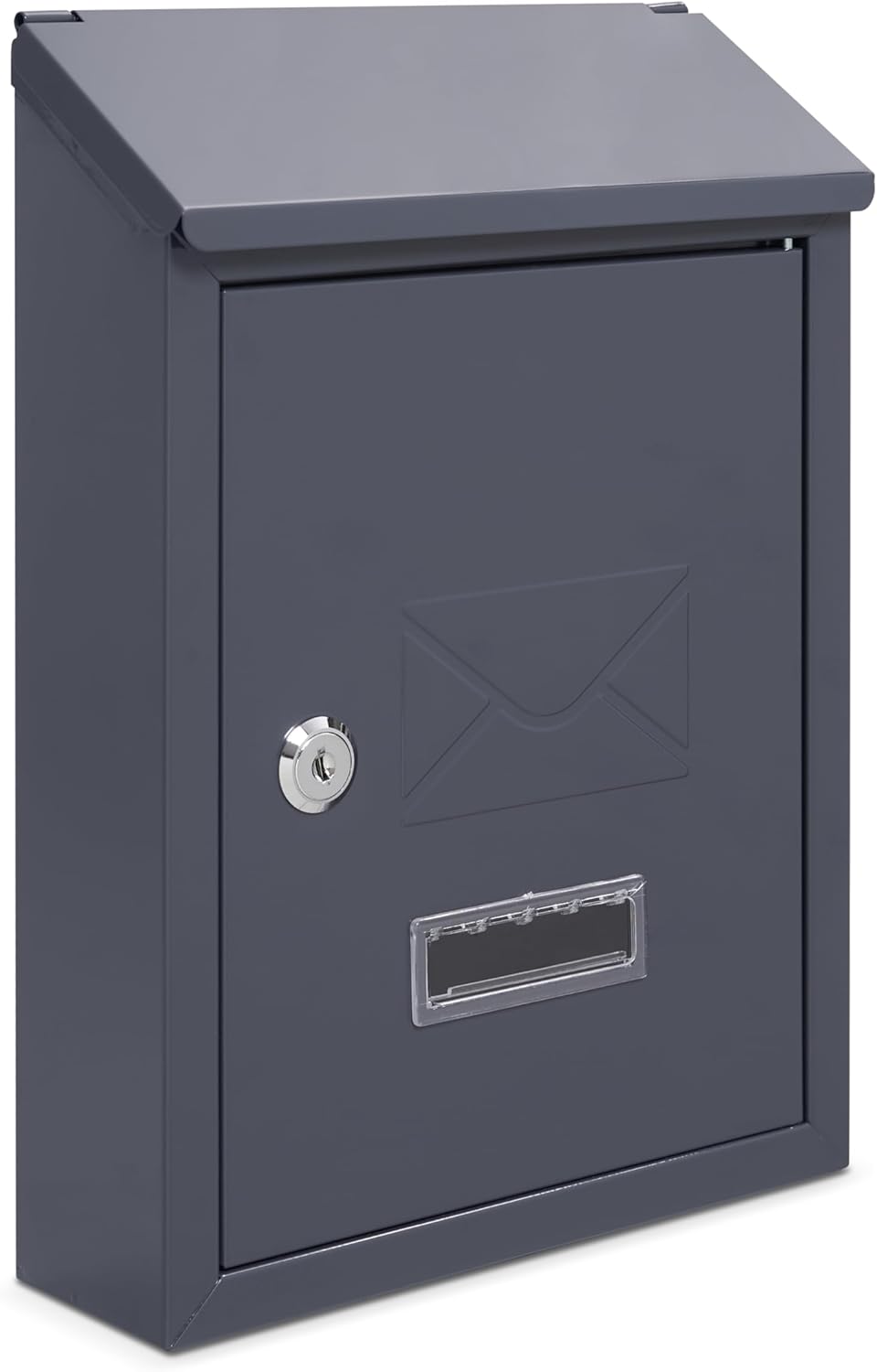 Assorted Collections Wall Mounted Post Box, Lockable Mailbox with 2 Keys, Weatherproof Letterbox, Easy To Install 21x30x7cm Grey