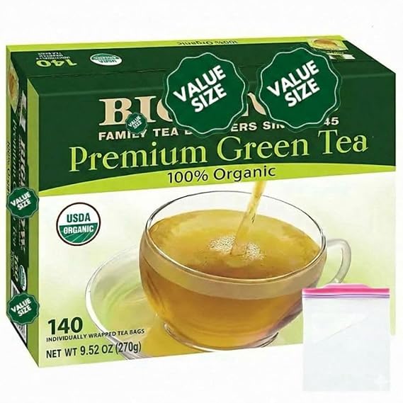 Bigelowwss Premium Organic Green Tea 140 ct. w/A Storage Bag