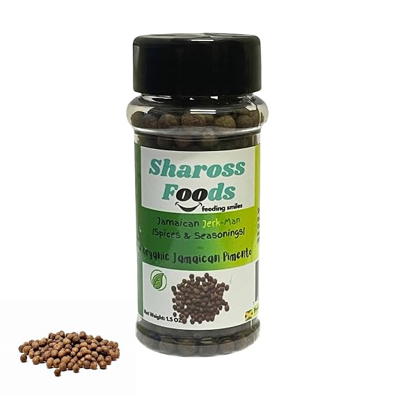 Shaross Foods Jamaican Pimento (Whole Allspice), 1.8 Oz, All Natural, Organic, Authentic Jamaican Spice
