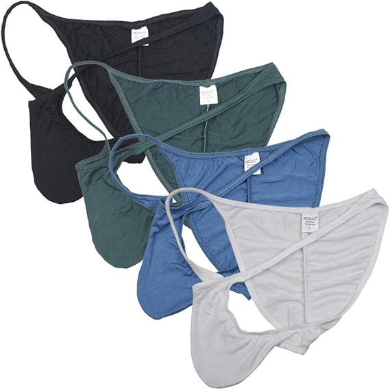 OROCOJUCO Pack of Men's Modal Cheeky Briefs Brazilain Bikini Underwear Ruched Back Skimpy Swimwear