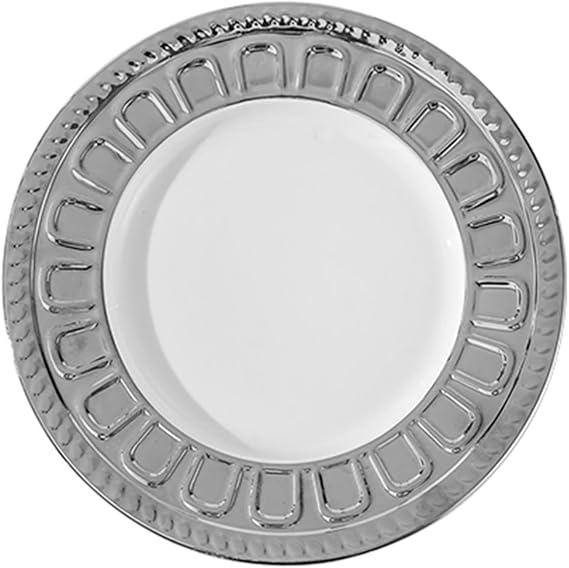 Kitchen Plate, Creative Roman Relief Dinner Plate, Service Plate for Restaurant Hotel Party, Stackable Dinnerware, Multiple Shapes(Size:20 * 20 * 2CM,Color:D)