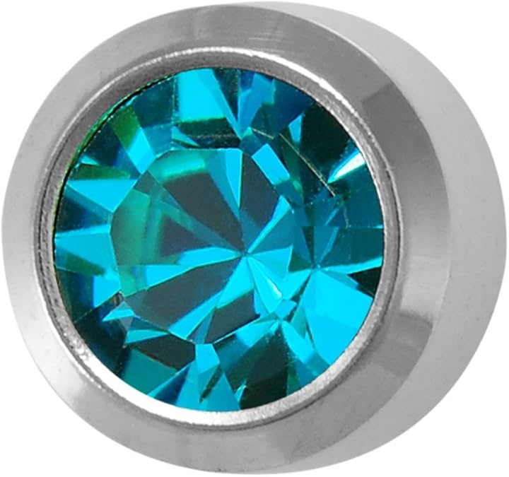 Studex December/Blue Zircon Regular 4mm Stainless Steel Bezel Setting Ear Piercing Stud Earrings Birthstone