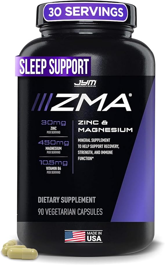 ZMA JYM Zinc & Magnesium Supplement, Vitamin B6 & BioPerine - 90 Veg Caps | Vitamin B6 Complex, Sleep & Muscle Recovery, BioPerine Enhanced Absorption, Vegetarian Capsule Formula