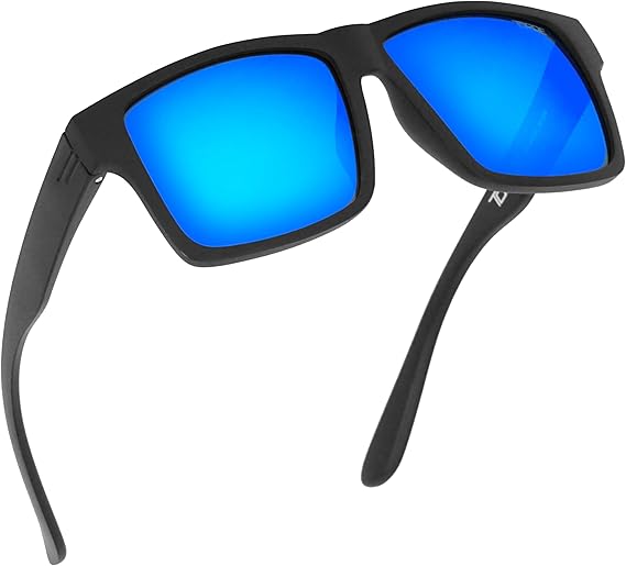 RANGE Matte Polarized Mens Sunglasses | Square TR90 Frame with Anti Reflective Water Repellant Polycarbonate C3 Lens