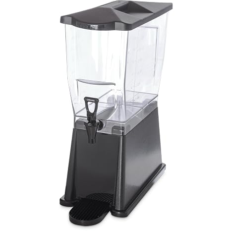 Carlisle FoodService Products Trimline Rectangular Beverage Dispenser with Stand 3.5 Gallon Catering Drink Dispenser with Spigot, Polycarbonate (PC), Black, Perfect for Parties, Events, Buffets