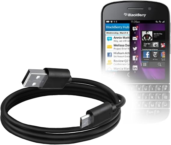 BoxWave Cable Compatible with BlackBerry Q10 - DirectSync Cable, Durable Charge and Sync