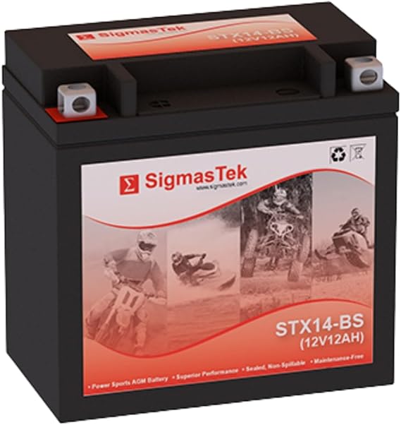 Harley 1130CC V-Rod VRSC, 2002-2006 Compatible SLA Motorcycle Battery by SigmasTek, STX14-BS 200CCA