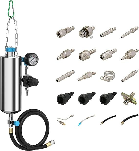 Fuel Injector Cleaner and Tester - Angchun Automotive Fuel Injection System Cleaning Tool for Gasoline Car, Non-Dismantle Fuel System Cleaner Set Fuel Injector Nozzle Flushing for EFI Throttle