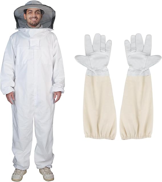 Bee Suit Series,One-Piece Full Set of Clothing with Gloves,Polycotton Material is More Assured