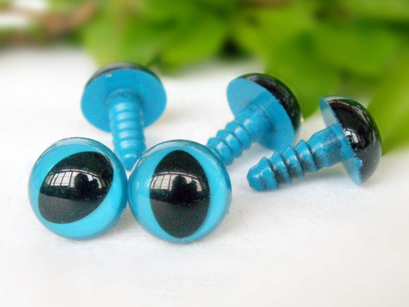 15mm Safety Eyes Plastic Eyes Plastic Craft Safety Eyes for Cat Stuffed Doll Animal DIY Accessories - 20 Pairs Blue
