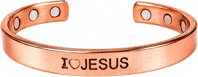 Touchstone Copper Bracelet Tibetan Style. Hand Forged with Solid and High Gauge Copper for Women Men. Christian Spiritual Message