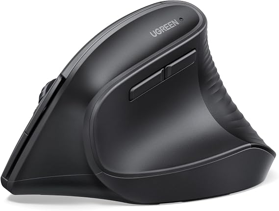 UGREEN Ergonomic Wireless Mouse, Bluetooth & 2.4G Wireless, Quiet Clicks