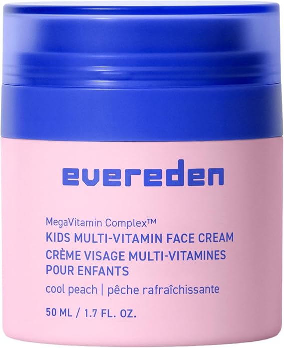 Evereden Kids Face Cream: Cool Peach, 50ml | Face Lotion | Clean and Non-Toxic Face Moisturiser | Multi-Vitamin Skin Care for Kids