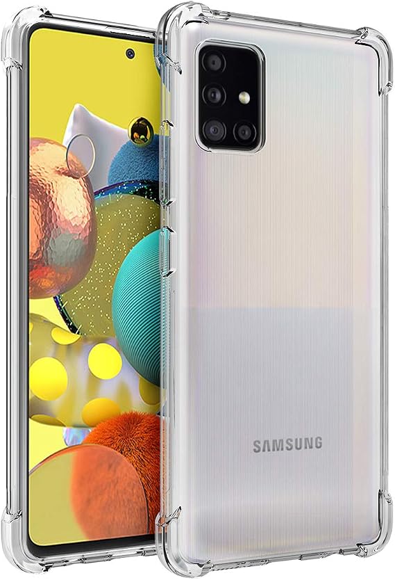 Osophter for Galaxy A51 5G Case Clear Transparent Reinforced Corners TPU Shock-Absorption Flexible Cell Phone Cover for Samsung Galaxy A51 5G(Clear)