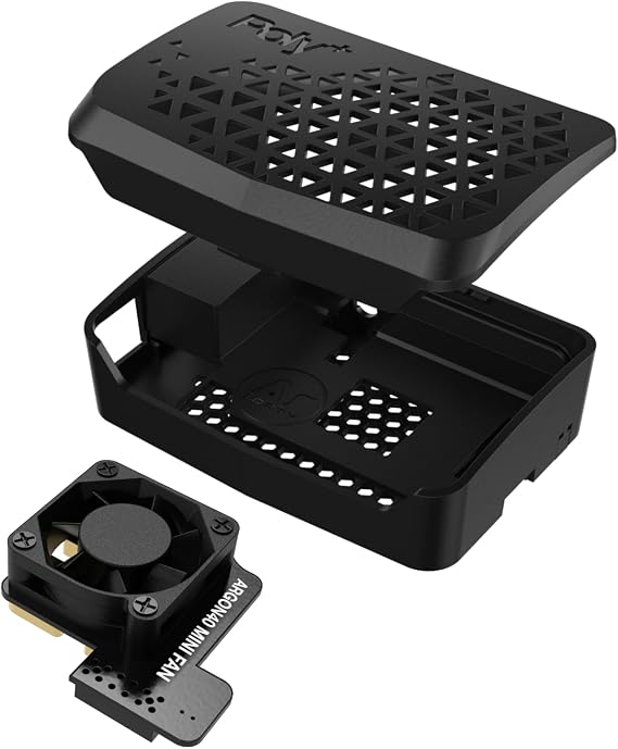 Argon Poly+ Case for Raspberry Pi 4 - PWM Fan, Heatsink, Removable Top