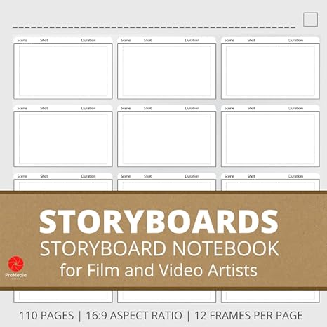 Storyboards: Storyboard Notebook for Film and Video Artists: A Storyboard Sketchbook Featuring 110 Pages of 16:9 Aspect Ratio Storyboard Template Paper (Film and TV Storyboarding)