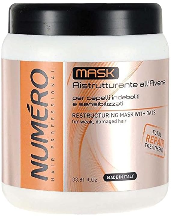 BRELIL Numero Restructuring Cream Mask Hair with Oat Extracts (33.81 fl.oz)