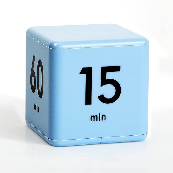 Weewooday Cube Timer Gravity Sensor Flip Timer for ADHD Blue