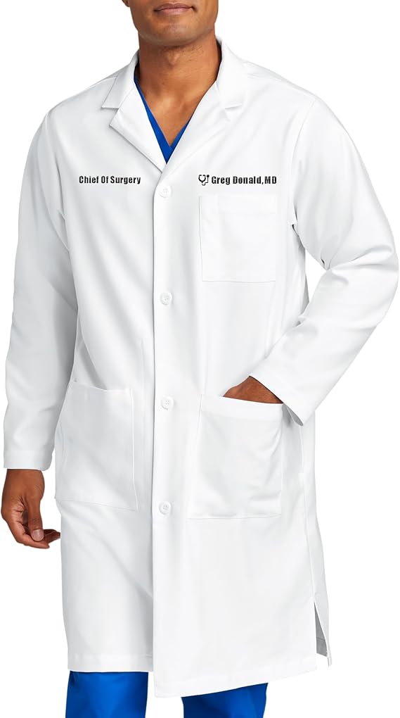 Custom Embroidered Lab Coats for Men & Women Your Name Text Medical Laboratory Scrub Lab Coat
