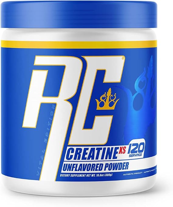 Ronnie Coleman Signature Series Creatine-XS, Creatine Monohydrate Powder, Post Workout Recovery for Muscle Building and Strength, Energy Support, Mass Gainer, Unflavored, 120 Servings