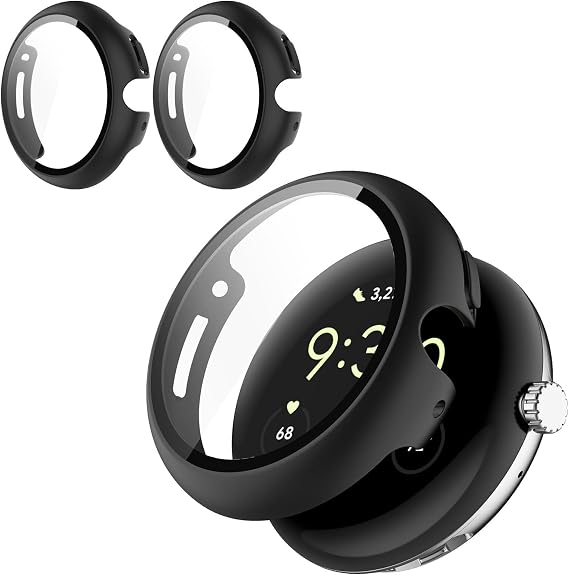 2 Pack for Google Pixel Watch 2/1 41mm Screen Protector Case