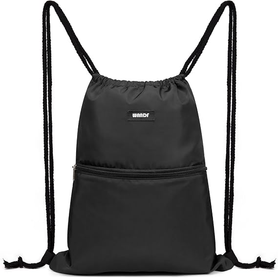 WANDF Backpack with Drawstring Gym Bag Sports Bag Gym Bag with Outer Pocket Adjustable Drawstring Gym Bag for Women Men Children with Inner Pocket 11 Litres for Sports and Travel