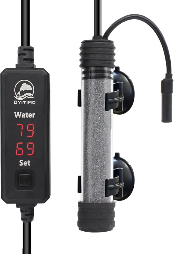 Small Aquarium Heater 150W Submersible Fish Tank Heater for 20-40 Gallons, Dual LED Display Temperature Controller, Suitable for Saltwater and Freshwater, Mini Water Heater for Betta/Turtle Tank