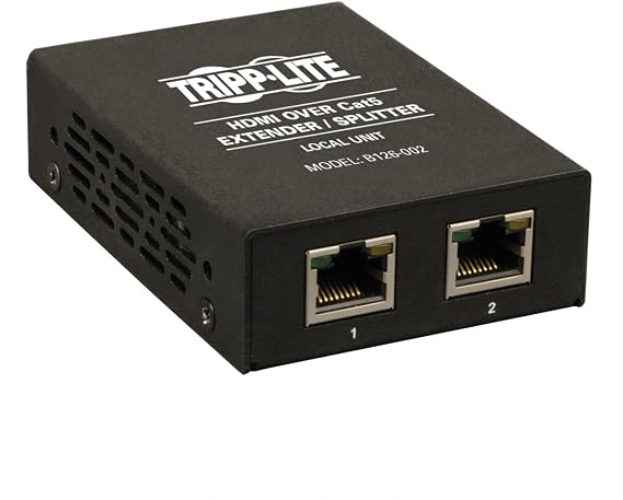 TRIPP LITE 2-Port HDMI Over Cat5 / Cat6 Ethernet Cable Extender Splitter, Transmitter for Video/Audio, 1920x1080 @ 60Hz, Compatible B126-Series Receivers, (B126-002)