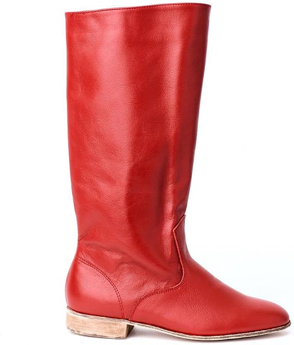 Red leather boots men dance shoes Russian boots dancing