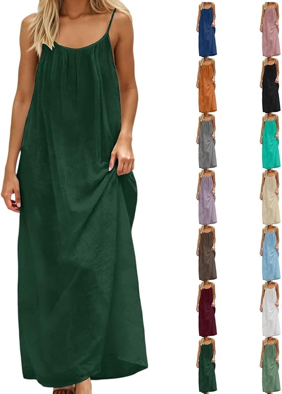 Backless House Dress for Women, Backless Spaghetti Strap Maxi Dress, 2026 Sleevelesss Long Open Back Dress