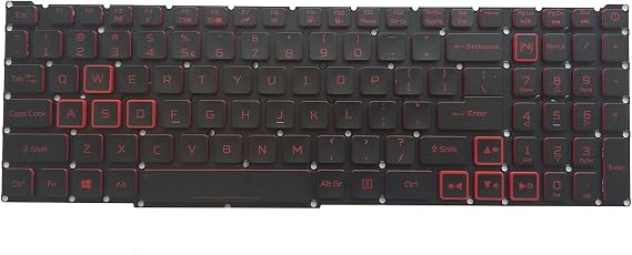 Replacement Keyboard for Acer Nitro 5 AN515-43 AN515-54 AN517-51, Nitro 7 AN715-51, AN515-54-50AF AN515-54-51M5 AN515-54-71FT AN517-51-76V6 AN715-51-752B Laptop Red Frame with Backlit US Layout