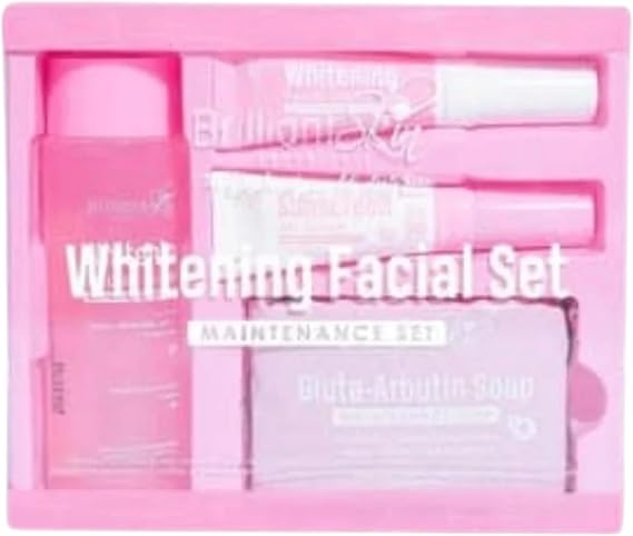 Brilliant Skin Essentials Whitening Facial Maintenance Set, Skincare Kit with Gluta-Arbutin Soap