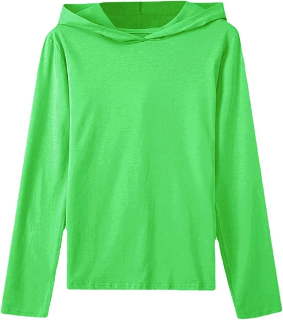 Women's Long-Sleeve Hooded T-Shirt Summer Short Sleeve Solid Hoodie Sun Protection Lightweight Cotton Soft Shirts