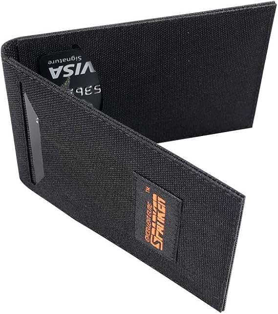 EXCELLENT ELITE SPANKER Slim Thin Bifold Front Pocket Card Holder Credit Card ID Case with 2 Card Slots(Black).