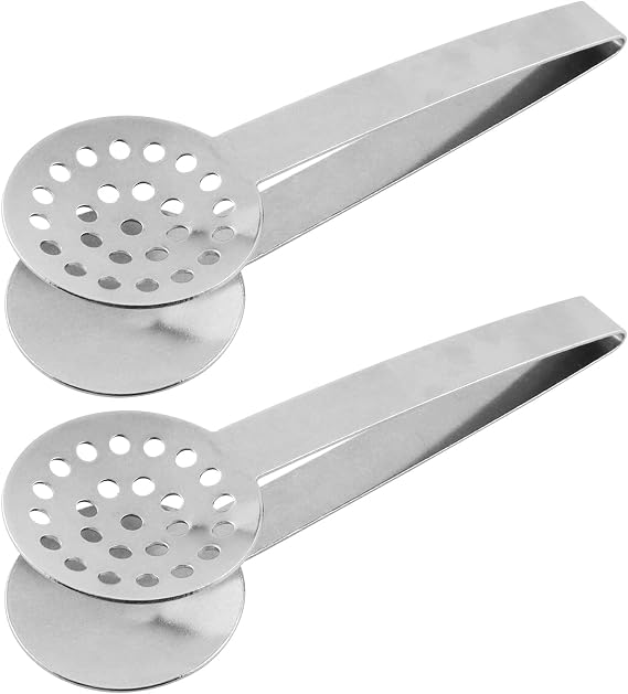 Teabag Squeezer 2PCS Stainless Steel Tea Bag Tongs Strainer Round Teabag Holder Gadget