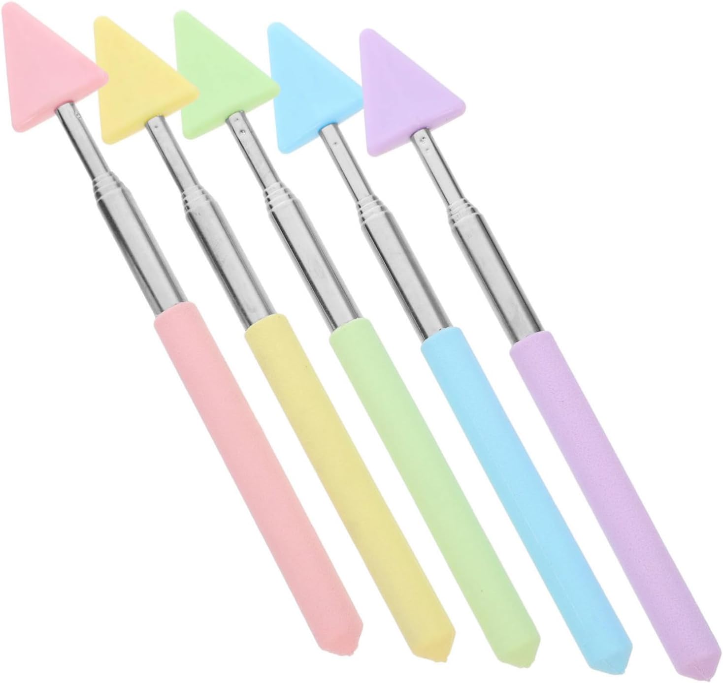 EXCEART 5 Pcs Induction Stick Arrow Pointer Stick Mini Retractable Pointer Dry Erase Board Pointer Stick Classroom Pointer Hand Retractable Teacher Pointer Stick Stainless Steel
