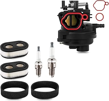 Rakiyada 799584 Carburetor with 593260 Air Filter, Pre Filter and Spark Plug Compatible with Briggs and Stratton 500EX 550EX 575EX 625EX 725EXI Engines