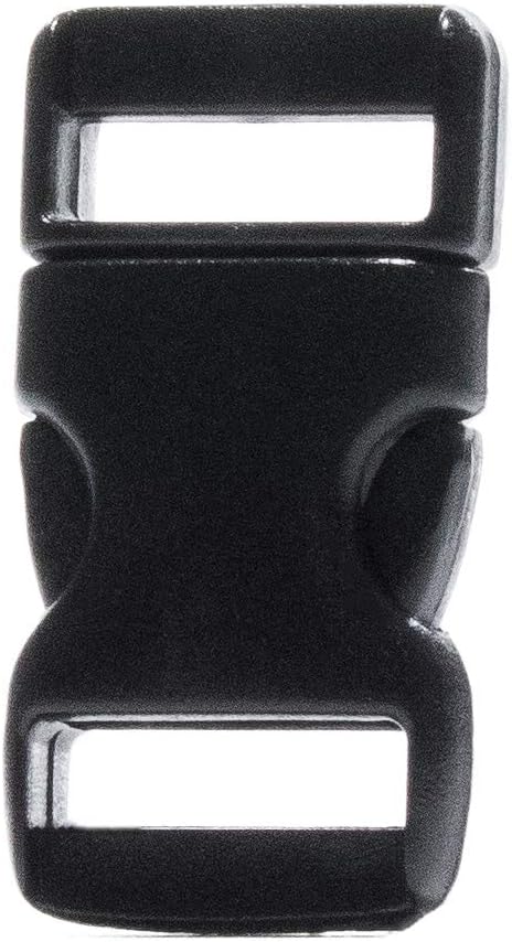 30 Pack 0.375 Inch Side Quick Release Plastic Black Buckles