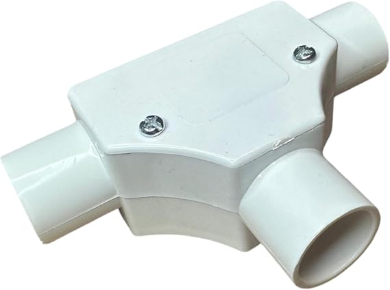 25mm White PVC Conduit Inspection Tee Junction - Pack of 1
